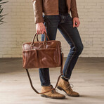 Slim 17" Leather Briefcase // Light Brown