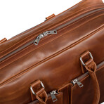 Slim 17" Leather Briefcase // Light Brown