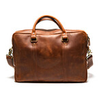 Slim Leather Briefcase 2.0 // Saddle Brown