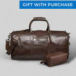 Tourist 23" Leather Duffel Bag + Free Matching Dopp Kit  // Antique Brown