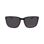 Men's // Porsche P8637-A415 Square Sunglasses // Matte Black + Grey Polarized Lenses