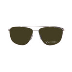 Men's // Porsche P8909-D417 Aviator Sunglasses // Silver Carbonfiber + Mirror Grey Polarized Lenses