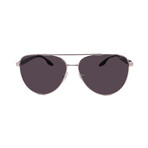 Men's // Prada Sport PS52WS 1BC080 Aviator Sunglasses // Silver Black Rubber + Grey Lenses