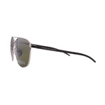 Men's // Porsche P8909-D417 Aviator Sunglasses // Silver Carbonfiber + Mirror Grey Polarized Lenses