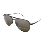 Men's // Porsche P8929-A427 Aviator Sunglasses // Black + Mirror Grey Polarized Lenses