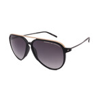 Men's // Porsche P8912-A226 Aviator Sunglasses // Matte Black Gold + Grey Gradient Lenses