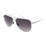 Men's // Porsche P8929-C226 Aviator Sunglasses // Silver + Grey Lenses