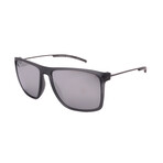 Men's // Porsche P8636-D263 Square Sunglasses // Matte Grey + Mirror Grey Lenses