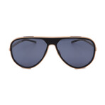 Men's // Porsche P8684-B267 Aviator Sunglasses // Matte Black Gold + Grey Lenses