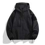 Oversized Utility Hooded Jacket // Black (XL)