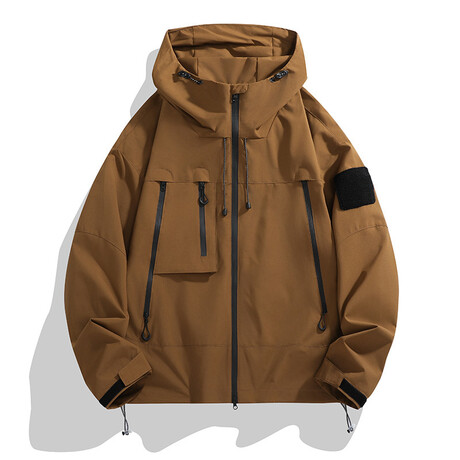 Oversized Utility Hooded Jacket // Caramel (XS)