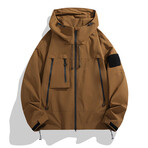 Oversized Utility Hooded Jacket // Caramel (XL)