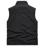 Mock Neck Zip Up Vest // Black (L)