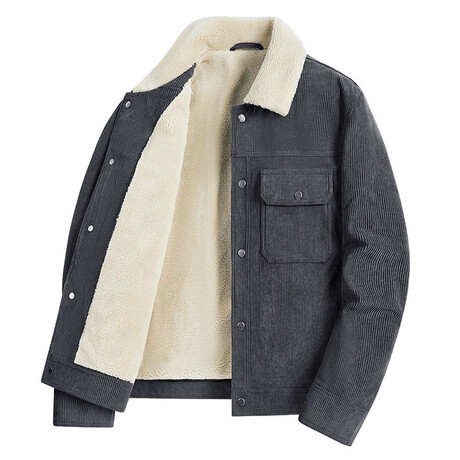 Corduroy Trucker Jacket // Gray (XS)