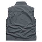 Mock Neck Utility Vest // Dark Gray (XL)