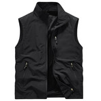 Mock Neck Zip Up Vest // Black (XS)