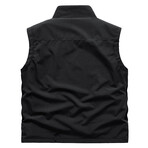 Mock Neck Utility Vest // Black (L)