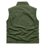 Mock Neck Utility Vest // Army Green (XL)