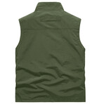 Mock Neck Zip Up Vest // Army Green (XL)