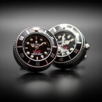 The CUFF-DEEPER Cufflink Watch With Mechanical Movement  // Black