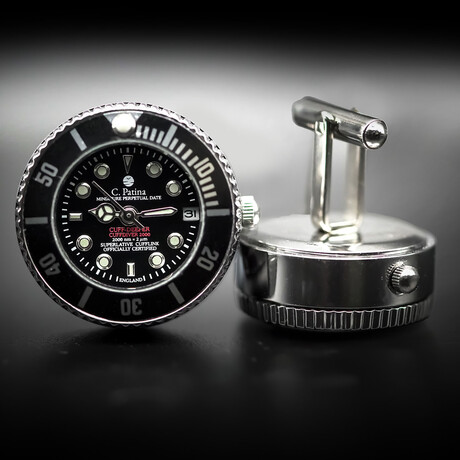 The CUFF-DEEPER Cufflink Watch With Mechanical Movement  // Black