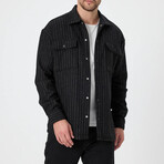 Striped Flannel Shirt // Black (S)