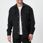 Striped Flannel Shirt // Black (S)