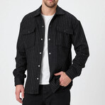 Striped Flannel Shirt // Black (S)