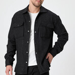 Striped Flannel Shirt // Black (S)