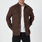 Striped Flannel Shirt // Brown (XS)