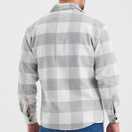 Checkered Flannel Shirt // White + Gray + Light Gray (XL)