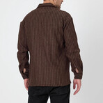 Striped Flannel Shirt // Brown (XS)