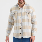 Checkered Flannel Shirt // White + Light Yellow + Light Gray (XS)