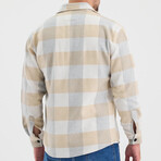 Checkered Flannel Shirt // White + Light Yellow + Light Gray (XS)