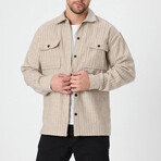 Striped Flannel Shirt // Beige (2XL)