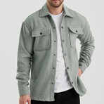 Front Pockets Shacket // Light Green (L)