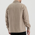 Front Pockets Shacket // Beige (L)