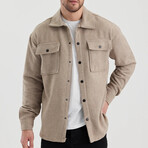 Front Pockets Shacket // Beige (L)