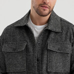 Textured Front Pockets Shacket // Dark Gray (XS)