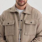 Front Pockets Shacket // Beige (L)