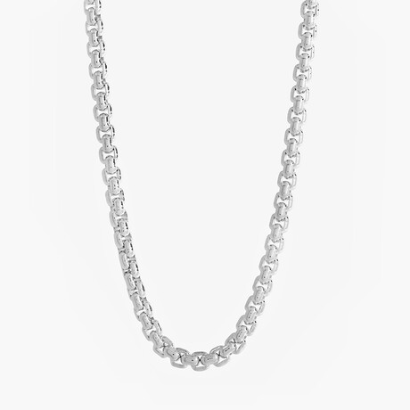 3.5mm Silver Round Box Chain // 24"