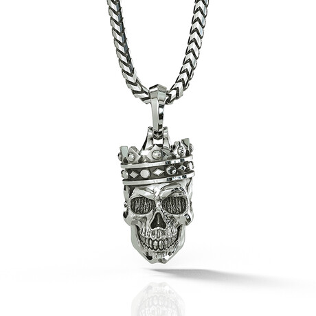 Imperium - Silver Skull Pendant // Large