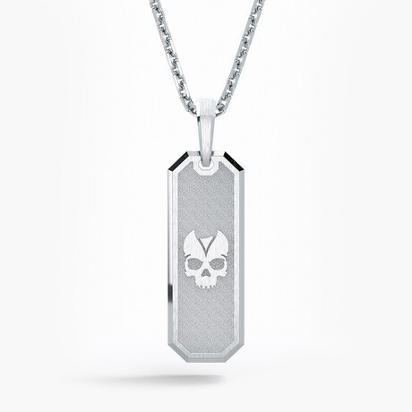 Memento Mori - Silver Tag Pendant