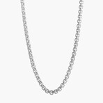 3.5mm Silver Round Box Chain // 22"