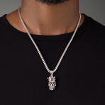 Imperium - Silver Skull Pendant // Large