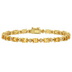 8 1/2ct TGW Oval-Cut Citrine and Diamond Accent Tennis Bracelet // 7.25 in