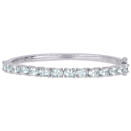 6 1/3ct TGW Aquamarine Bangle // 7 in