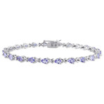 4 1/3ct TGW Tanzanite X-Link Bracelet // 7 in