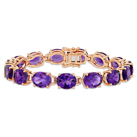 36ct TGW Africa-Amethyst Tennis Bracelet // 7.25 in