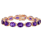 36ct TGW Africa-Amethyst Tennis Bracelet // 7.25 in